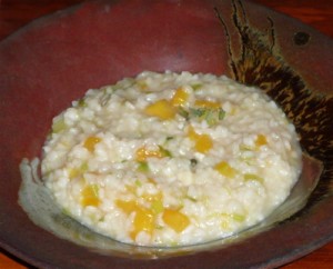 squash risotto close up