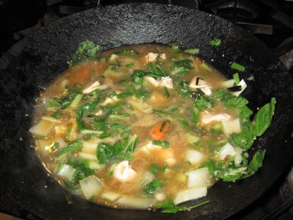b-in the wok chicken pok choy soup