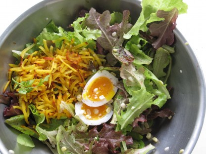 egg corn salad in bowl